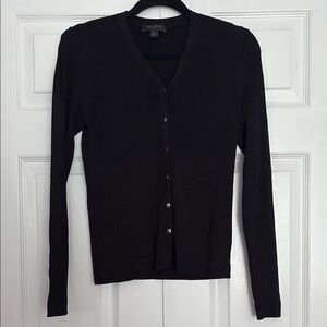 Ann Taylor Black Ribbed Cardigan